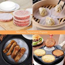 100张汉堡肉饼纸,蜡纸,烘焙纸,不粘肉饼纸,防油纸,4.72英寸(约12厘米)预切圆形纸片,用于分隔汉堡肉饼、饼干等,适用于汉堡压制、糕点和蛋糕烘焙,50/100/200张装 - 彩色 - 查看 7