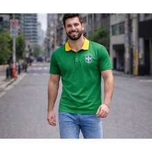 Brazilian National Team Polo Shirt, Brazil Jersey, Hexa Polo Shirt, Canary Yellow Polo Shirt - 綠色 - 查看 6