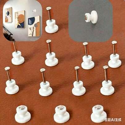 50/20/30pcs Heavy Duty Invisible Nail Hooks, No Drilling Required For Wall Mounting, Suitable For Hanging Heavy Frames, Home Photos, Artworks