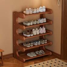 Single-Piece Bamboo Multi-Layer Shoe Rack, Space-Saving Freestanding Storage Rack, Suitable For Shoe Storage And Organization In Entryways And Dormitories. - 查看 8