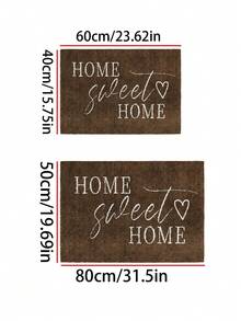 1 pezzo "casa, Sweet casa" Zerbino di benvenuto con design a lettere, decorazione a forma di cuore, adatto per interni ed esterni, tappeto in finta lana, morbido e confortevole, applicabile per ingresso, soggiorno, camera da letto, doccia, bagno, decorazione per la casa, decorazione per feste, regalo, tappetino decorativo per pavimenti a tema stagionale - A - Visualizzare 6