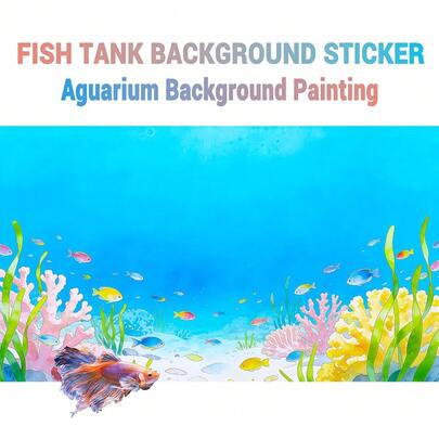 Tranh phong cách hoạt hình thế giới dưới nước, tranh nền bể cá, decal nền bể cá, decal nền chuồng bò sát, decal tự dính mặt trước, trang trí bể cá, trang trí ngắm bể cá