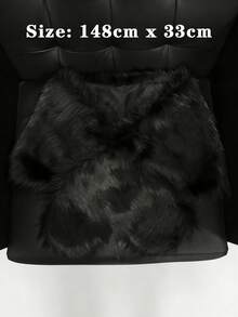 女士披肩围巾套装（1件），适合搭配晚礼服，保暖冬季围巾，时尚配饰 - 黑色 - 查看 3