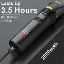 ENSSU 专业宠物电动理发器，狗狗毛发修剪器，适用于猫狗，带LED显示屏的宠物美容理发器，无线充电式电动理发器，适用于毛发浓密的宠物，5个可调节梳齿导板，可定制宠物造型，低噪音电动宠物剃毛器，持久耐用电池，专业宠物美容工具套装，爪子毛发修剪器，家用宠物美容理发器，宠物美容用品 - 彩色 - 查看 8