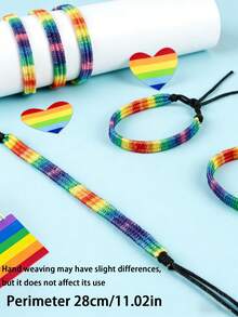 1 chiếc/6 chiếc/12 chiếc Vòng tay cầu vồng Tự hào LGBTQ, Thích hợp cho các cặp đôi song tính, đồng tính nam, đồng tính nữ, làm thủ công, có thể điều chỉnh, Quà tặng vòng tay tình bạn Tháng Tự hào LGBTQ cho nam và nữ - Vòng tay cầu vồng - Xem 5