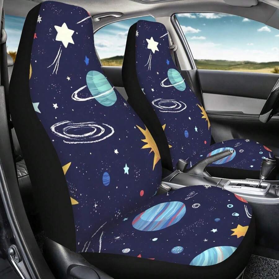 Car Seat Cover Black And White Chess Pattern Front For Cars, Easy To Install Cover Set, Accessories Auto Trucks Van SUV - 多色07 - 查看 1