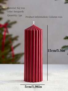 10英寸复古酒红色条纹圆柱形香氛蜡烛，葫芦造型，长25厘米/10英寸，采用大豆蜡和石蜡制成，可持续燃烧50小时。蜡烛中心装饰精美，是情人节、冬季、家居装饰和斋月装饰的理想之选。 - 酒紅色 - 查看 13