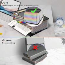 Carpeta expandible de archivos con asa organizador de archivos de acordeón con 13 bolsillos organizador portátil de documentos caja de archivos organizador de archivos para hogar escuela - NEGRO MATE - Ver 8