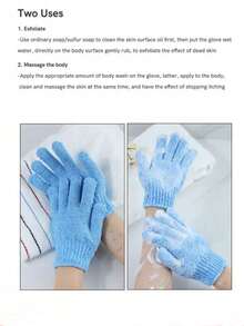 1/2/5pcs Reusable Exfoliating Bath Gloves, Suitable For Scrubbing, Back Massage, Body Exfoliation, Ideal Accessory For Body Cleansing; Also Available In 10/20pcs, Suitable For Bathing, Facial Care, Spa, Hand Washing, Deep Dead Skin Removal - Bath Gloves - View 9