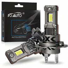 TOAUTO 2 Peças Lâmpadas de Farol LED H7 para Farol Alto e Baixo ou Luz de Neblina, 6500K Branco Frio Plug & Play Feixe Duplo Alto/Baixo, Padrão de Feixe Veicular, Iluminação Automotiva Moderna, 500% Mais Brilhante, Tubos e Carcaça de Alumínio Aeronáutico para Carros - A - Visão 1