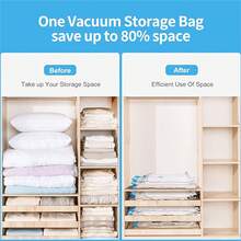 5pcs Thickened Leak-Proof Vacuum Storage Bags/Sealing Bags + Manual Air Pump, Double Zipper Seal And Triple-Layer Sealing Turbine Valve, Suitable For Luggage Packing/Backpack Storage/Dust-Proof/Moving/Camping/And Daily Home Use - View 11