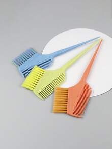 5pcs/Set, 1 Pc Per Color, Colorful Hair Dyeing Comb, Wheat Straw Hair Dye Tool, Macaron Color Soft Bristle Brush, Fashionable Hair Salon Use - Multicolor - View 4