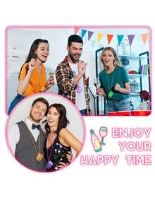 1-6pcs Plastic Bead Chain Necklace, Can Be Used As Mini Shot Glasses, Suitable For Birthday, Wedding, Christmas Party And Other Occasions, Practical High-Strength Colorful Transparent Mini Shot Glass Necklace, Suitable For Bachelor/Bachelorette Party, Bride & Groom Party, Birthday, Wedding, Holiday Parade And Other Occasions - Multicolor - View 8