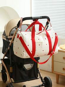 1pc Cartoon Print Waterproof Large Capacity Handbag, Lightweight Shoulder Tote Diaper Bag, New Crossbody Boston Bag For Moms - Multicolor - View 1