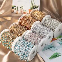 Corrente de 1 metro com strass de vidro brilhante multicolorido em formato de garra, pingente de contas, corrente de cobre com borla, ideal para confecção de colares, pulseiras e decoração de roupas. - corrente de cobre faça você mesmo - Ver 9