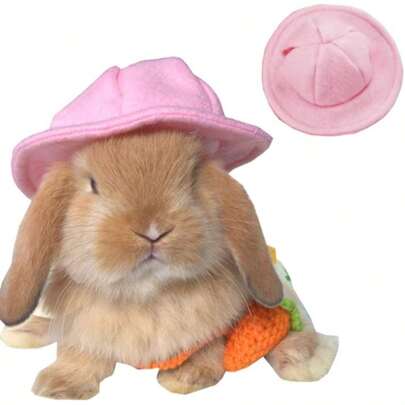 Super Cute Rabbit Ear Hat - 4 Colors Mini Hamster Cap, Creative Pet Photography Prop, Aesthetic Rabbit Party Headpiece, Soft Lightweight Felt Hat Suitable For Small Animals, Perfect Gift For Pet Lovers, Fashionable Soft Pet Accessory