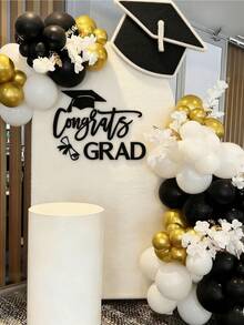 1 Set Felt Graduation Party Backdrop Decor, Congrats Grad Cap Design 2026 Graduation Party Decorations, Suitable For Graduation Ceremony Party Decor, Graduation Photo Props, Graduation Party Supplies - Multicolor - View 6