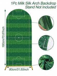 1pc Green Football Field Arch Backdrop, Birthday Party Banner, Backdrop, Party Ceremony Supplies, Baby Shower Decor, Gender Reveal Party, Birthday Gift, Party Favors, Photo Props, Home Decor, Room Decor, 2026 World Cup Supplies Decor - Green Football Pitch - View 5