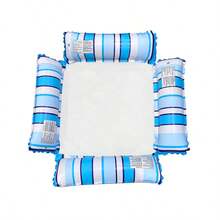 1pc Inflatable PVC Foldable Striped Hammock Floating Bed, Adult Relaxing Floating Chair For Swimming Pool, Water Park - Multicolor - View 10