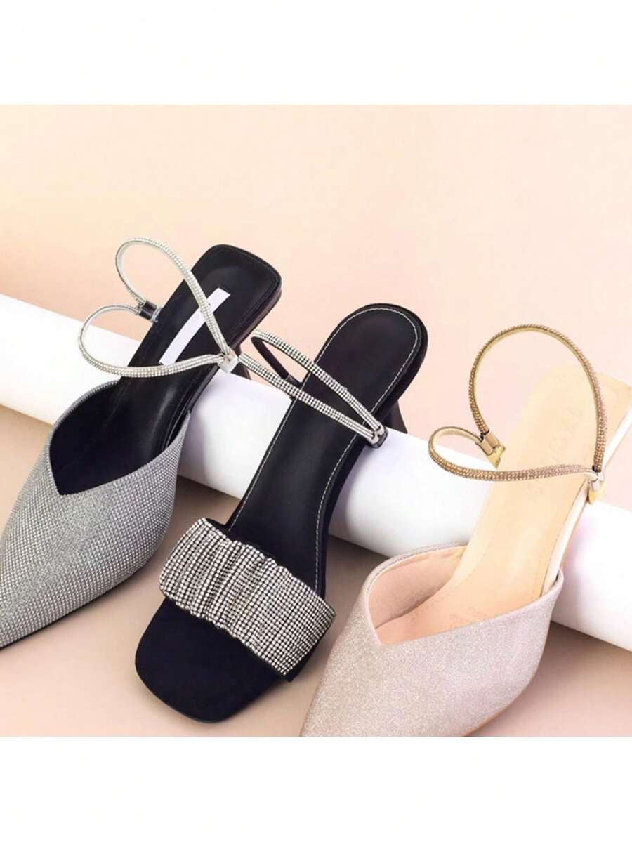 Dây buộc giày cao gót chống tuột cho nữ, dây giày đính đá, dây đai chống tuột gót, dây thun cố định, dây đai đính đá. - Nhiều màu - Xem 1