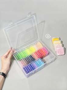 1pc Nail Storage Box With 30/15 Small Compartments, Jewelry Storage Box, DIY Accessory Storage Box, Nail Holder Storage Box, Multi-Functional Storage Box, Suitable For Nail Technicians, Eyelash Beauticians, Makeup Storage - Multicolor - View 1