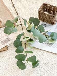 1pc/3pcs Artificial Eucalyptus Branches & Leaves, Silk Plastic Green Plants, Suitable For Home Party Wedding Decor, Gift, Birthday, Graduation, Home Decoration, Back To School, Room Decor, Study Supplies - Green - View 7