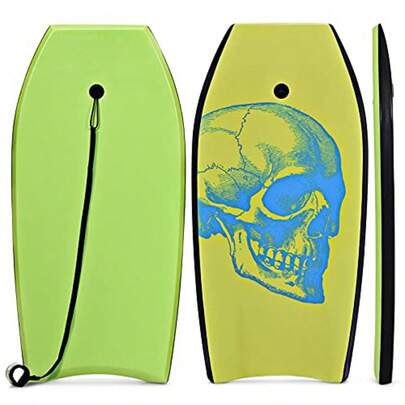 Tabla de Surf Ligera de 33/37/41 Pulgadas con núcleo EPS Cubierta XPE y Parte Inferior de HDPE Correa de muñeca Ajustable Tabla de Cuerpo para Playa Adecuada para niños y Adultos