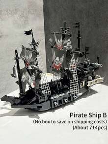 SALYWEE 3D Pirate Ship Puzzle,Building Blocks ,Classic Movie Ship Models,Legends Of The Nautical Age,Captain Jack,Family Interactive Toys,Assembly DIY Model,Creative Birthday Gift,Tabletop Game Toys - Multicolor - View 17