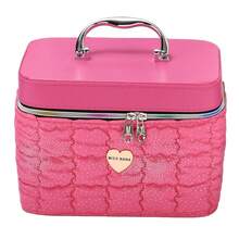 maletín de maquillaje MKKQ - Rosa Fucsia - Ver 6