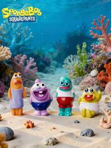 SpongeBob SquarePants Assorted Mermaid Desktop Decor, Including Octopus, Sandy, Plankton, And Other Unique Decorative Pieces, Random Colors And Styles, Ocean Animal Car Desktop Decorations - A - View 5