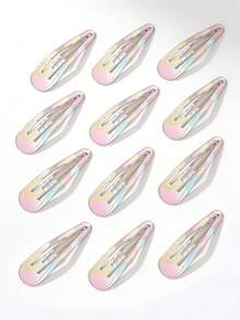 12pcs Mermaid Princess Colorful Hair Clips, Stylish Bangs Clips, Party Hair Accessories, Perfect Birthday Small Gift,Travel - Mermaid Princess Dazzling Colors - View 8