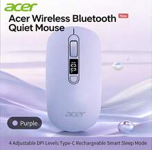Acer 无线蓝牙鼠标，可充电，静音双模，轻巧便携，适用于商务、办公、家庭、平板电脑、笔记本电脑、台式电脑、智能手机 - 升级版 OMR060 - 查看 4