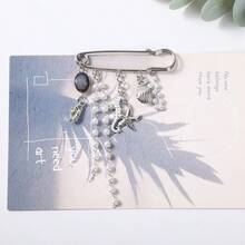 新款个性化胸针嘻哈千禧风格胸针海星贝壳胸针可爱女孩包包吊坠钥匙扣包包饰品配饰包包挂件教师礼物 - 彩色 - 查看 4