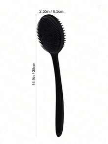 1pc Body Brush, Silicone Exfoliating Brush For Bathing And Shower Accessories - Black - View 5