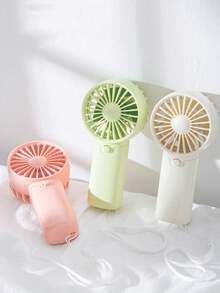 Cute Portable Handheld Fan, Mini Battery Operated Personal Fan With Lanyard, 3 Speeds, Macaron Pastel Colors, Perfect For Travel, Office, Desk & Outdoor Summer Cooling - Multiple Styles - View 2