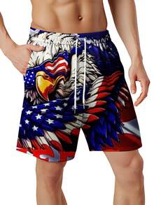 Patriotic Swim Trunks Men Usa Flag Print Beach Shorts Summer Board Shorts For Men - Nhiều màu - Xem 3
