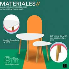 MUBSON Set de 2 Mesas de Centro. Mesita de Centro para Sala. Mesitas para Sala Cigno Ideal para decoración. Buros para recamara Mesa Auxiliar para el hogar. Mesa Exterior. Coffee Table Blanco - Blanco - Ver 6