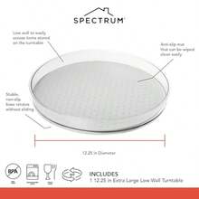 Spectrum Lazy Susan - Organizador Hexagonal Extragrande de 12.2 Pulgadas para gabinete refrigerador despensa Mesa y Estante organización de despensa giratoria y giratoria Almacenamiento de - Gris ostra y transparente - Ver 5
