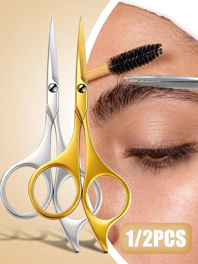 ANDVICTORY 1 Piece Stainless Steel Eyebrow Scissors, Eyelash & Facial Hair Trimmer, Multi-Functional Beauty Grooming Kit, Affordable Price, Suitable As Christmas Gift, Cosmetic Tool, Excellent Value