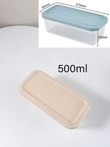 1件 500ml/900ml 可客製化超透明矽膠食品容器 防摔 微波爐適用 密封防漏便當盒 適用水果、沙拉與零食 可堆疊長方形收納盒 - 彩色 - 查看 17