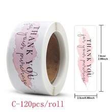 120pcs/Roll Thank You Rectangular Stickers, Gift Packaging Sealing Labels, Baking Package Seals, Holiday Decoration Stickers, Stationery Stickers - Multicolor - View 5