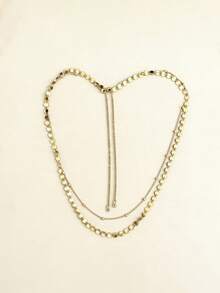 1 chiếc dây đeo thân nhiều lớp thời trang, dây đeo eo phong cách Punk tối giản lấp lánh gợi cảm, dây đeo thân phong cách Hip Hop, dây hạt không phai màu, dây tròn, dây đeo thân hai lớp, hoàn hảo cho kỳ nghỉ - nhiều màu - Xem 5