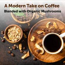 [Mother's Day Gift For Mom]Organic Instant Mushroom Coffee, 14 Oz |   Medium Roast Arabica |   10-Mushroom Blend With Lion's Mane, Reishi, Chaga, & More |   Certified Organic |   Gluten, Dairy, Soy & Tree Nut Free - 28 盎司(1 包) - 查看 5
