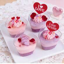 Bộ 10/25 cốc tráng miệng 5oz, cốc tiramisu, cốc nhựa trong suốt đựng bánh, cốc tròn đựng món khai vị, dùng cho trái cây, bánh pudding, mousse, kem, tiệc tùng, đám cưới, Ngày Valentine, Năm mới. - Nhiều màu sắc/kiểu dáng ngẫu nhiên - Xem 2