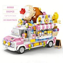 Bộ đồ chơi lắp ráp mô phỏng xe bán kem/xe bán hamburger/xe bán đồ tráng miệng/xe bán nước ép trái cây/xe bán bánh ngọt mini, hơn 600 mảnh. Bộ này bao gồm xe bán kem, xe bán hamburger, xe bán đồ tráng miệng và xe bán trái cây, cũng như xe bán đồ ăn, mang lại nhiều niềm vui hơn. - Nhiều màu - Xem 10