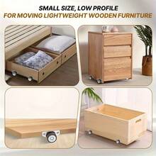 12pcs Set (Includes 4 Quiet Casters + 8 Screws) Furniture Drawer Casters, Quiet Smooth 1.25" Side Mount Casters, Metal Surface Industrial Flat Bottom Casters, Modern Aesthetic Furniture Casters, Industrial-Grade Flat Bottom Casters - Silent Wheel - View 7