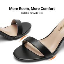 Women Chunky Block Low Heel Pump Sandals Open Toe Ankle Strap Heeled Sandals Bridesmaid Wedding Bridal Party Evening Homecoming Prom Dress Pumps Shoes - 黑色 - 查看 6