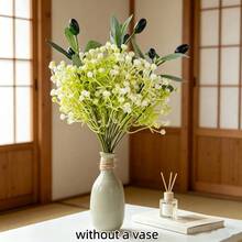 1 Bouquet, 35cm Artificial Gypsophila & Olive Branch Flower Bouquet, Plastic Flowers, Commonly Used For DIY Handicrafts, Home Floral Decor, Office Decoration, Wedding Bouquets, Holiday Party Flowers - Multicolor - View 3