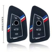 Bao đựng chìa khóa xe hơi bằng silicon, móc khóa cho BMW X1 X3 X4 X5 X6 Series 1 2 3 5 7 G20 G02 G05 G31 G23 F34 F15 F40 IX3 - đen - Xem 6