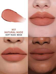 JUDYDOLL CUSHION MATTE LOCK LIP CREAM, Overseas Matte Lip Cream, 24-Hour Long-Lasting, Waterproof, Moisturizing Matte Texture, Blurring Effect, Minimizing Lip Lines, Niche Brand, Convenient Application - N17 NATURAL NUDE - View 2